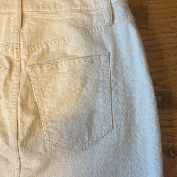 NWOT Banana Republic 0P/00P Mid-Length White Denim Raw Hem Skirt - Picture 8 of 11